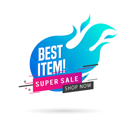 Modern Hot Item, Hot Offer, Hot Deal Labelsのイラスト素材