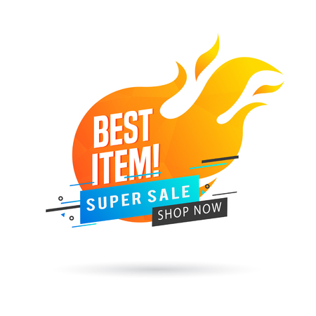 Modern Hot Item, Hot Offer, Hot Deal Labelsのイラスト素材