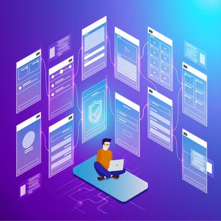 Software development Vector Illustrationのイラスト素材