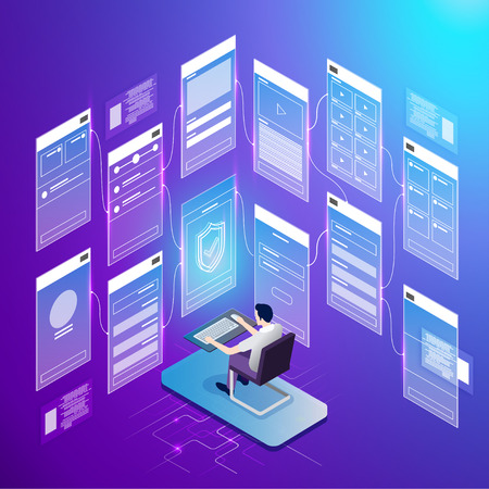 Software development Vector Illustrationのイラスト素材
