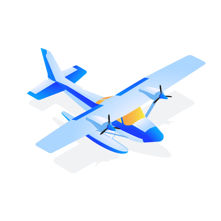 Single engine propelled aircraft, Small plane vector illustration.のイラスト素材