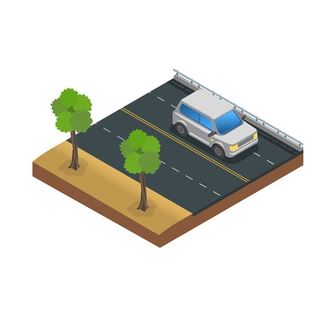 Cars Driving City Street vector illustrationのイラスト素材