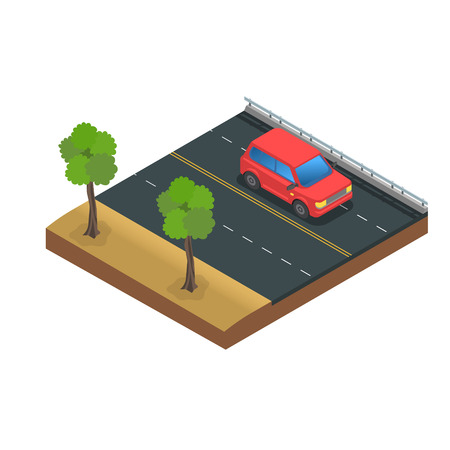 Cars Driving City Street vector illustrationのイラスト素材