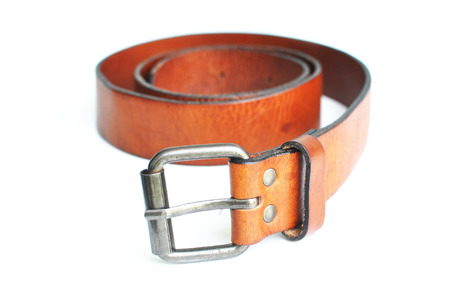 Brown belt in white background