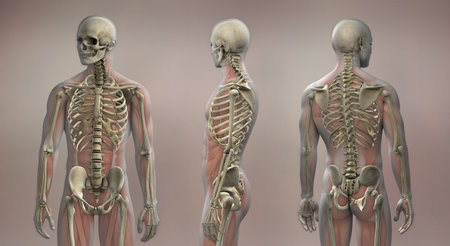Human skeleton anatomy, 3D illustration. Anatomy of human body.