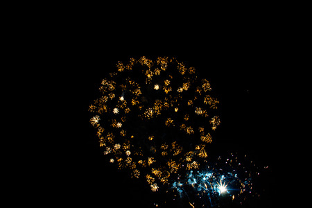 Beautiful Colorful Fireworks in a Celebrating Night at Independent Day of USA.の写真素材