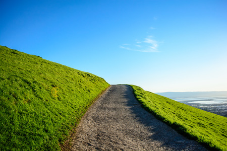 Trail in the Spring at Green Mission Peak Mountainの写真素材