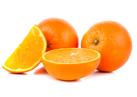 oranges on white backgroundの写真素材