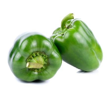 Bell peppers on the white backgroundの写真素材