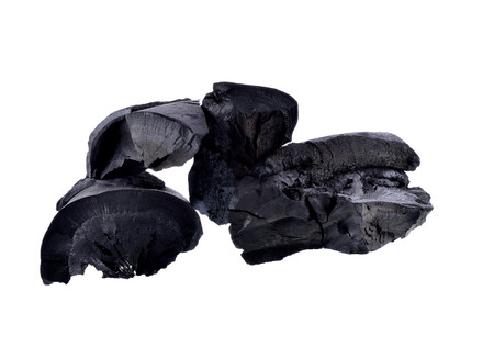 Charcoal on white backgroundの写真素材