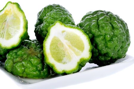Bergamot fruit on a white background