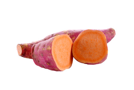 sweet potato (yam) isolated on white backgroundの写真素材