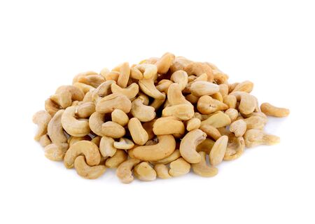 Cashews   isolated on white backgroundの写真素材