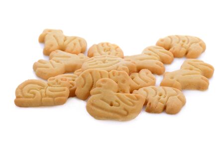 Animals biscuits isolated on white backgroundの写真素材