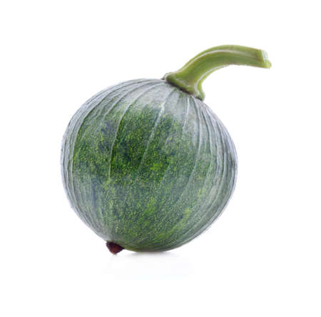 fresh young pumpkin isolated on white backgroundの写真素材