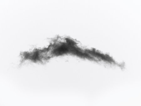 Black smoke on a white backgroundの写真素材