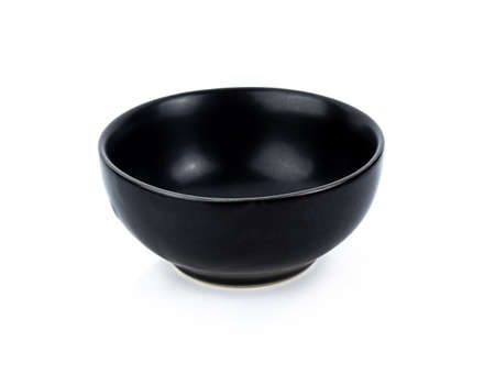 black bowl  isolated on white backgroundの写真素材