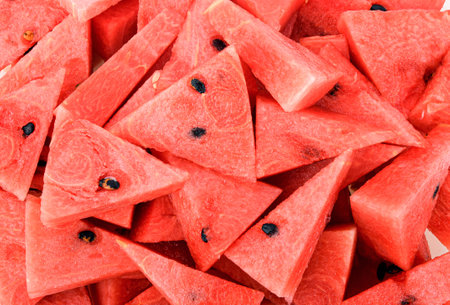Sliced of watermelon isolated on white background