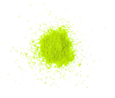 dry tea powder on white backgroundの写真素材