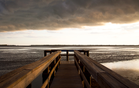 Cloudy Pierの写真素材