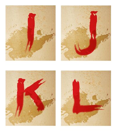 Alphabet on brush style (ijkl)の写真素材