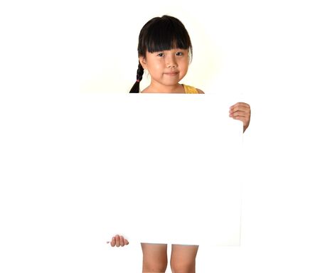 Girl with Blank Boardの写真素材