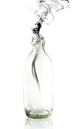 Smoke from Glass bottle の写真素材