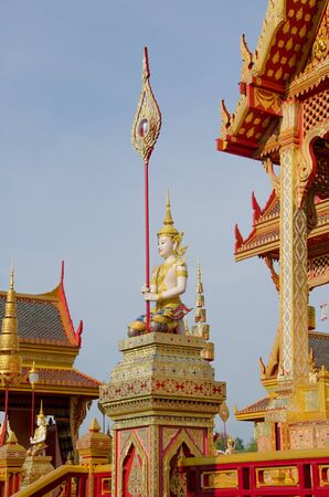 Statue angle in Thai Royal Crematoriumのeditorial素材