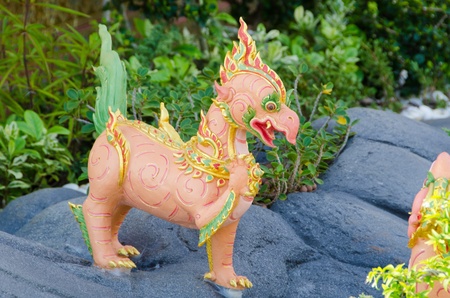 Thai Creatures statue from legend of Mysterious forest in Thai Royal Crematoriumの写真素材