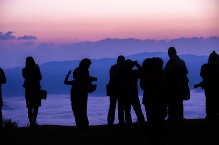 silhouette of traveler at Chiengmai Thailand