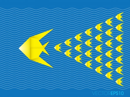Origami fish, vectorのイラスト素材