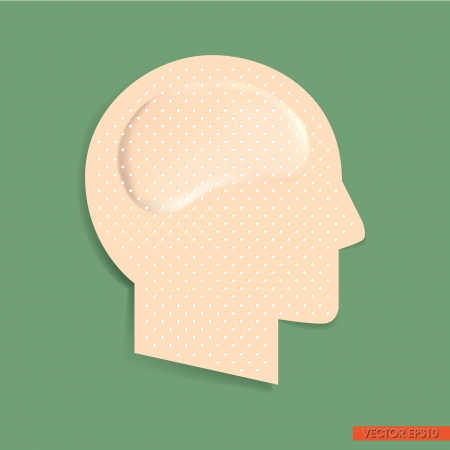 Adhesive bandage in Head Formのイラスト素材