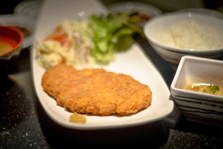 Pork roasted coating. traditional japanese food