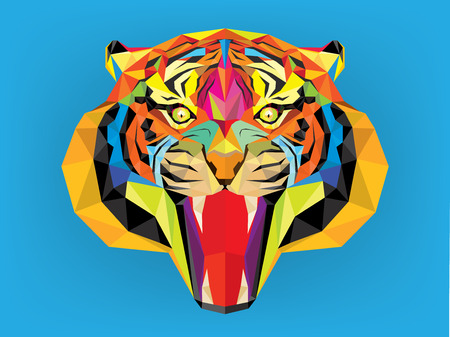 Tiger head with geometric styleの写真素材