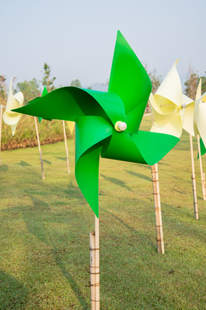 pinwheel in the gardenの写真素材