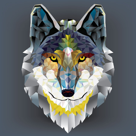 Wolf  head geometric pattern  
