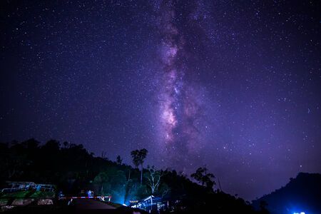 MilkyWay over mountain on clear skyの写真素材