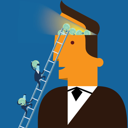 Businessman with concept of thinking new ideasのイラスト素材