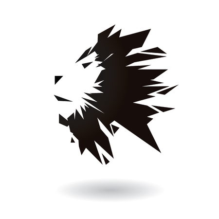 Lion head logo design template. Vector illustrationのイラスト素材