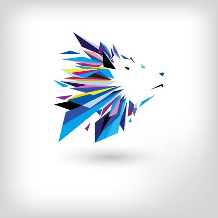 Wolf head logo design template. Vector illustrationのイラスト素材