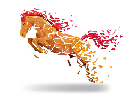 Horse Low polygon geometric pattern style.のイラスト素材