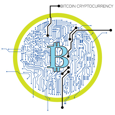 Bitcoin digital currency, Cryptocurrency digital money, technology network concept, for wallpaper background in stock marget vector illustration - Vectorのイラスト素材