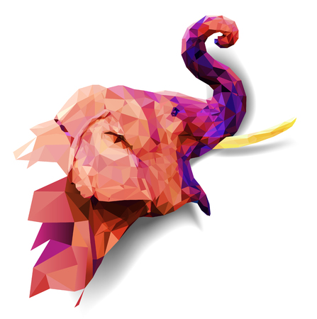 Elephant Low poly multicolored, Geometric pattern designのイラスト素材