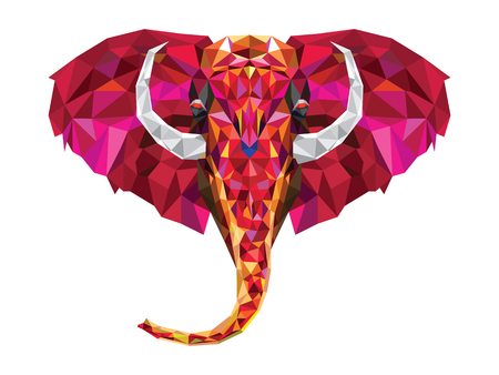 Elephant Geometric low poly design.のイラスト素材