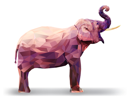 Elephant Low poly multicolored, Geometric pattern designのイラスト素材