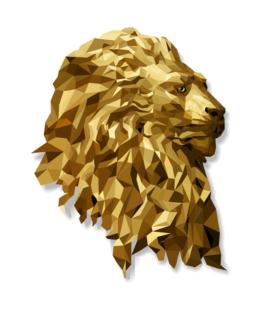 Low polygon Llion geometric pattern - Vector illustrationのイラスト素材