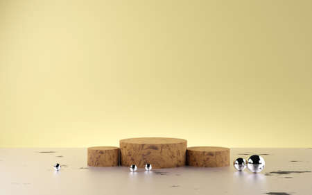 3D rendering image empty space podium display for product mockupの写真素材