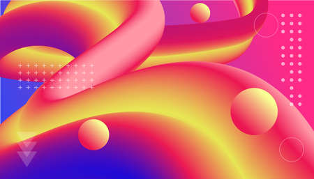 Colorful Abstract fluid wave. Modern poster with gradient 3d flow shape. Innovation background...
