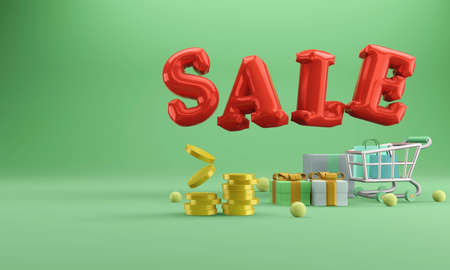 Shopping Online on Mobile Application Concept Marketing and Digital . 3D renderingの写真素材