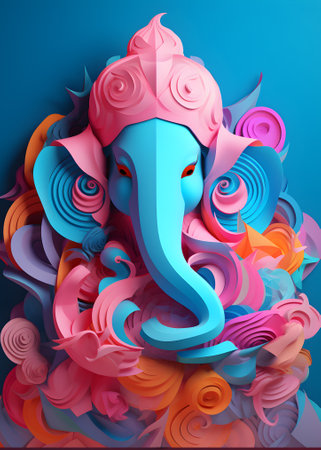 Ganesha The Lord Of Wisdom Colorful Ganesha Backgroundの素材